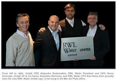 RWL Water Group Announces the Principle Agreement to Acquire Unitek S.A. of South America
